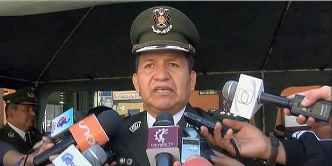 Luis Aguilar, comandante de la Policía de Cochabamba.