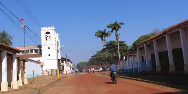 Una calle del municipio de Magdalena (Beni).