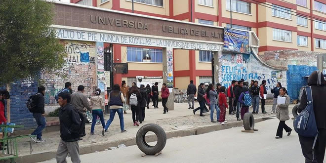 Frontis de la Universidad Pública de El Alto (UPEA)