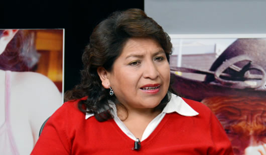Dina Chuquimia,  vocal del Tribunal Supremo Electoral (TSE), durante una entrevista.