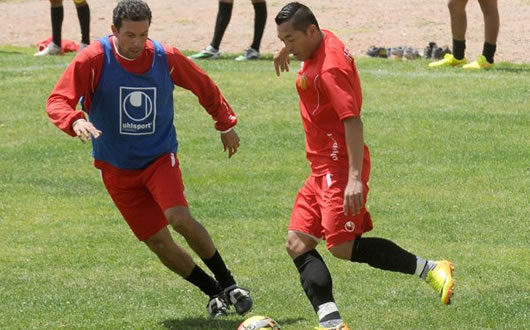 Luis Melgar y Marco Paz, en uno de los últimos entrenamiento en The Strongest