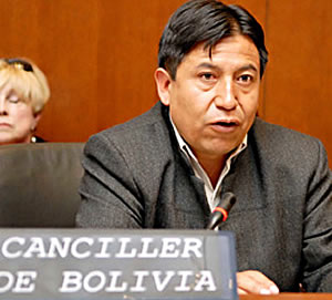 Canciller boliviano David Choquehuanca. 