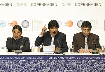 La Cumbre de Copenhague escuchará este jueves al presidente de Bolivia, Evo Morales
