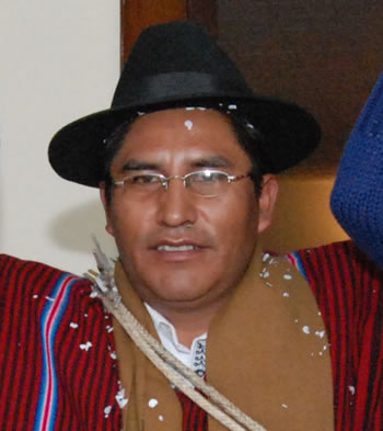 Félix Patzi, candidato a gobernador por La Paz del Movimiento Al Socialismo (MAS).