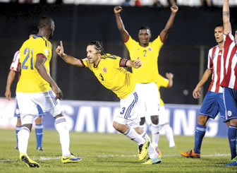 Colombia derrotó a Paraguay 2-1