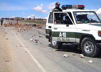 Carretera La Paz - Oruro, sector de Apacheta.