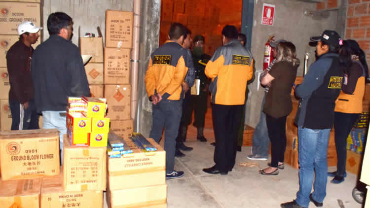 Intervienen depósito ilegal de pirotecnia en El Alto