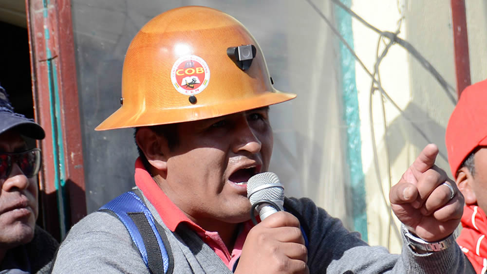 Guido Mitma, secretario ejecutivo de la Central Obrera Boliviana (COB).