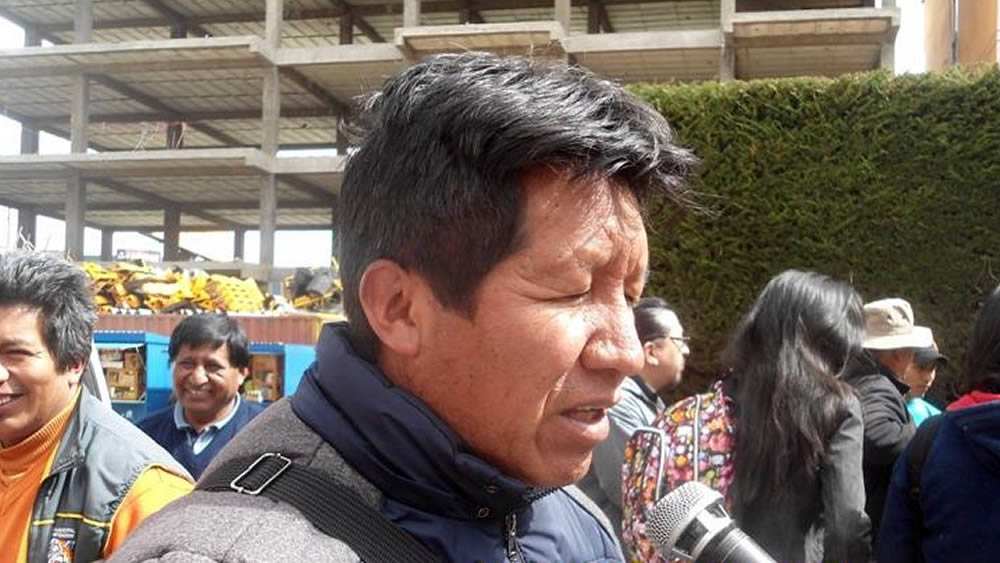 Severo Apaza, dirigente de la Federación de Maestros Urbanos de La Paz.