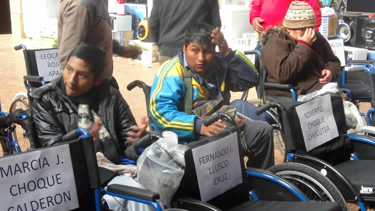Personas con discapacidad en la ciudad de El Alto.