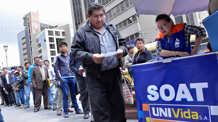 Venta del SOAT 2017 en la ciudad de La Paz