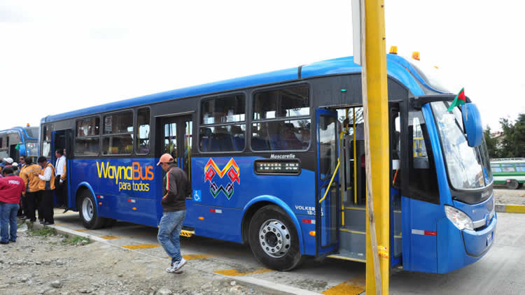 Wayna Bus, sistema de transporte público masivo en la ciudad de El Alto.