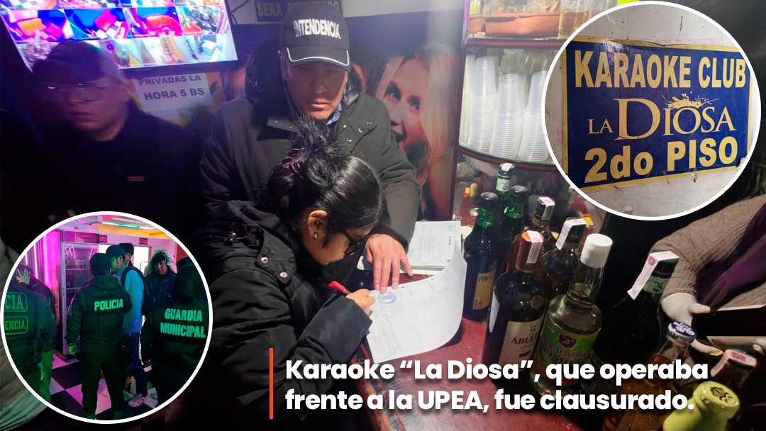 Alcaldía de El Alto clausura “La Diosa”: karaoke ilegal funcionaba a plena luz del día frente a la UPEA