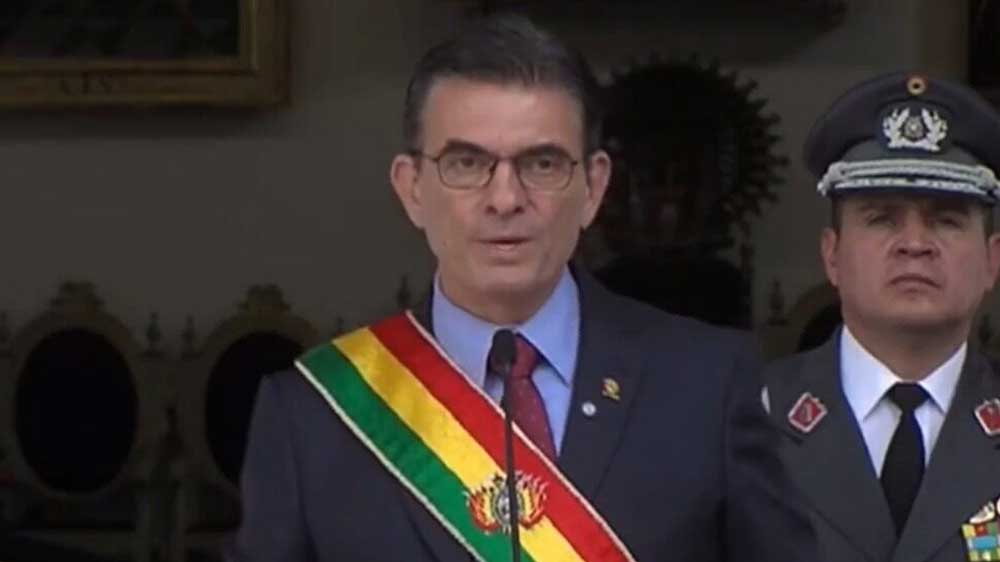 El presidente Rodrigo Paz, en la ciudad de Sucre.