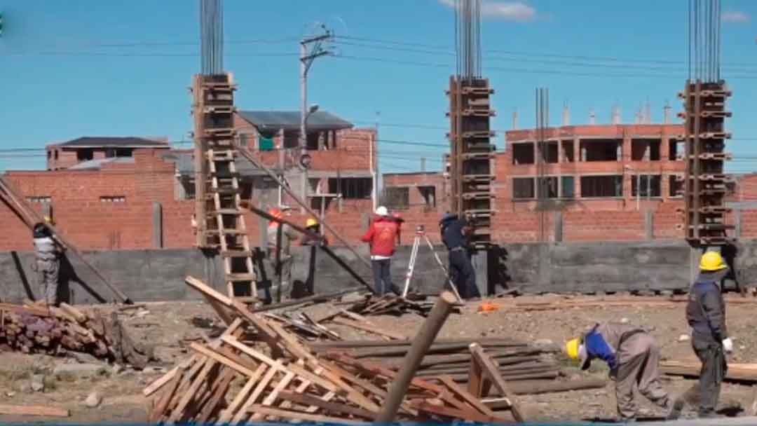 Planta procesadora de papa en El Alto: la obra se construye en el Distrito 14 de la urbe alteña. 