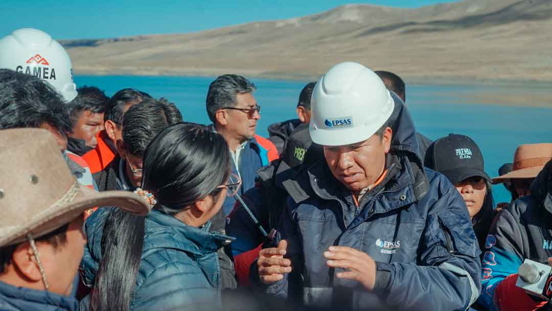 Alcaldesa de El Alto y Epsas inspeccionan las represas Milluni y Tuni Condoriri.