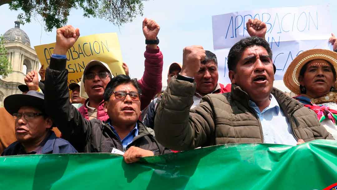 Dirigentes de las Juntas vecinales, Fejuve de El Alto en la lucha por la aprobación del proyecto de Ley del Presupuesto General del Estado (PGE) reformulado 2023