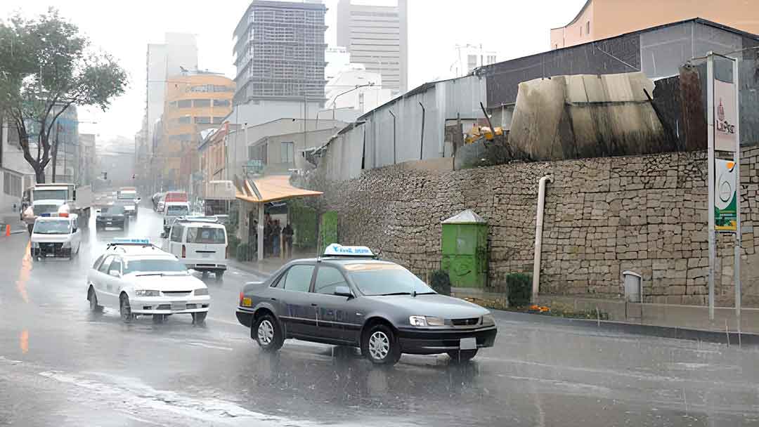 Lluvias y tormentas eléctricas en la ciudad de La Paz