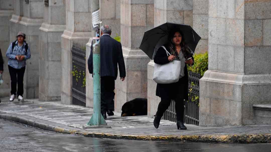 Las lluvias en la ciudad de La Paz.