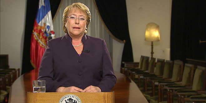 Michelle Bachelet, presidenta de Chile.