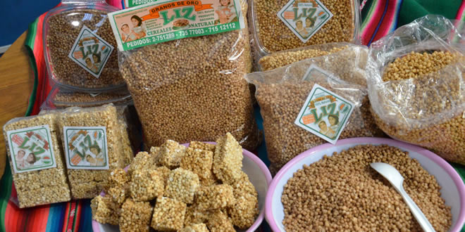 Productos derivados de la quinua real.