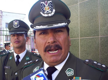 coronel Oscar Nina, comandante de la Policía Boliviana.