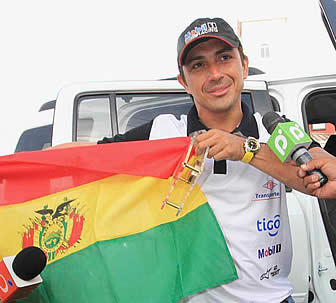 Juan Carlos Salvatierra, motociclista boliviano