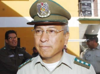 Coronel Óscar Alvis, comandante de la Policía de Cochabamba