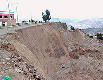 Deslizamiento en el sector de Alpacoma, El Alto
