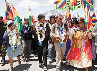 Campaña del MAS por el “Sí” en el Altiplano.