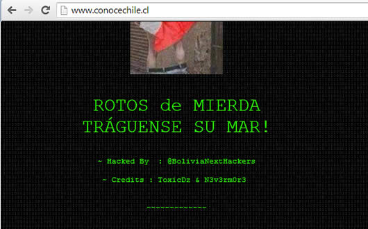 El sitio web Conoce Chile fue atacado por supuestos hackers bolivianos