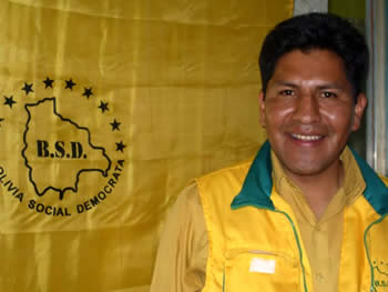 Rime Choquehuanca Aguilar, candidato por Bolivia Social Demócrata (BSD).
