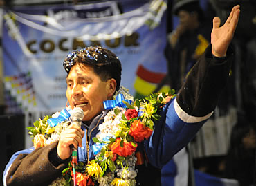 César Cocarico, candidato del Movimiento al Socialismo (MAS) a Gobernador por el departamento de La Paz.