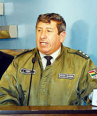 Coronel Jorge Toro, director nacional de la FELCC.