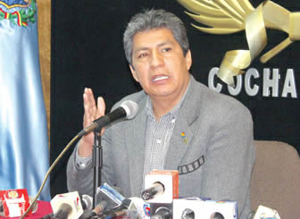 Edmundo Novillo, gobernador de Cochabamba.