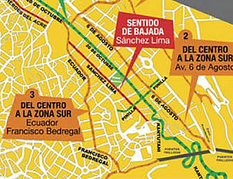 Infografia con las vías que cambiarán de sentido desde hoy.