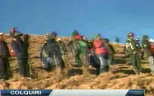 Mineros de la mina Colquiri