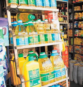 Puesto de venta de aceite