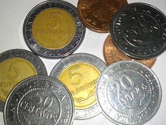 Monedas en bolivianos