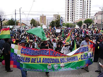 Marcha y concentración de organizaciones afines al MAS