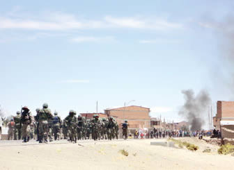 Control militar en Challapata