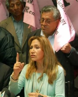 Ana María Flores, candidata a la presidencia por la agrupación Movimiento de Unidad Social Patriótica (MUSPA).