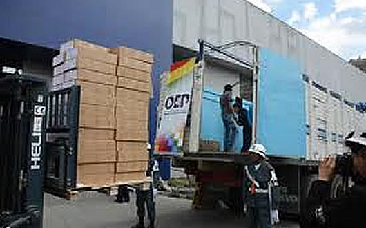 Material electoral listo para la distribución a los TDE. Material electoral listo para la distribución a los TDE.
