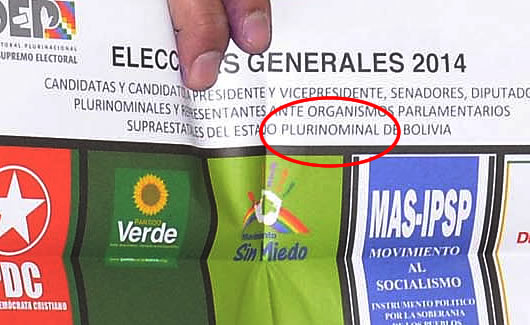 Error de una palabra en papeleta electoral
