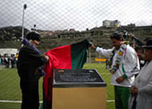Evo Morales y el alcalde Luis Revilla.