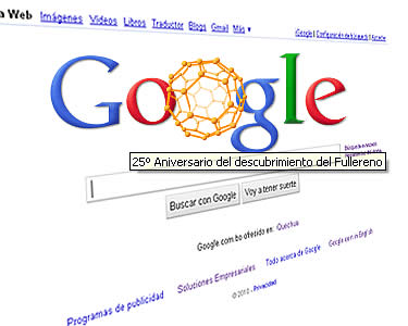 Google, con una representación animada, hace un homenaje a los 25 años del descubrimiento del fullereno.