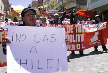 Protestas por la no venta del Gas por Chile ¡No Gas por Chile!.