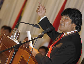 Evo Morales, presidente de Bolivia.