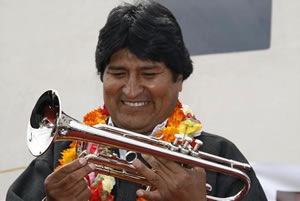 Evo Morales candidato a la presidencia de Bolivia por el Movimiento al Socialismo (MAS) para las elecciones de diciembre.