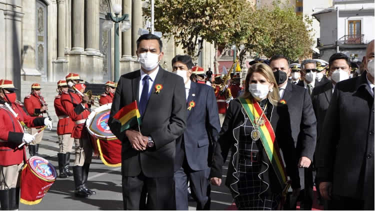 Actos protocolares en Plaza Murillo se realizaron bajo estrictas medidas de bioseguridad